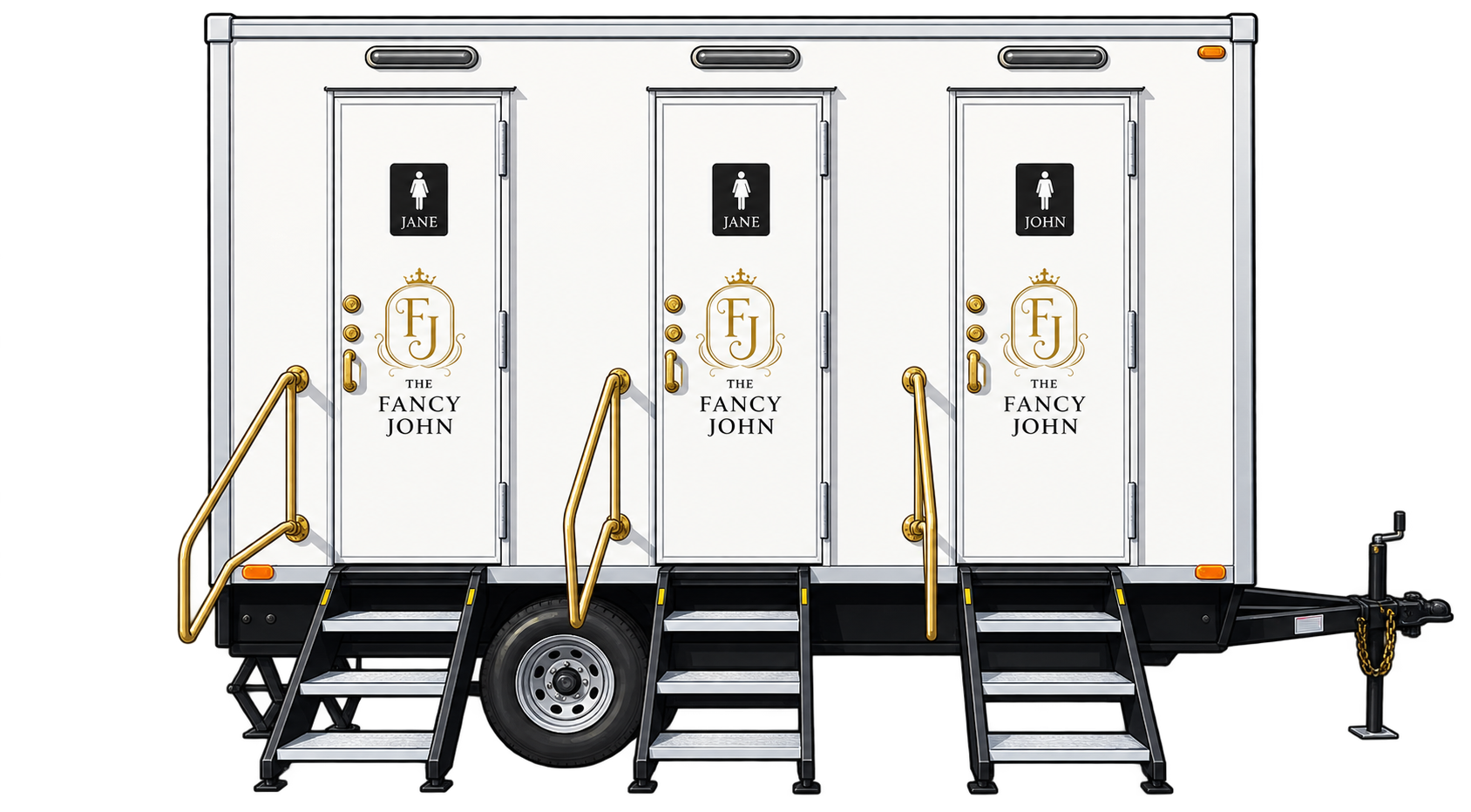 The Fancy John Luxury Restroom Trailers in Charleston, North Charleston, & Summerville Cartoon Restroom Trailer 1
